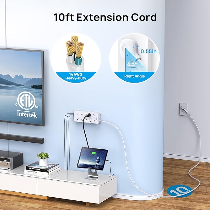 TROND Power Strip Surge Protector, ETL Listed, 10 Widely Spaced Outlets - Image 2