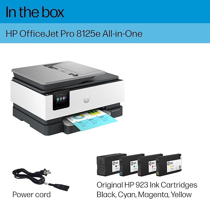 HP OfficeJet Pro 8125e Wireless All-in-One Color Inkjet Printer, Duplex Printing - Image 5