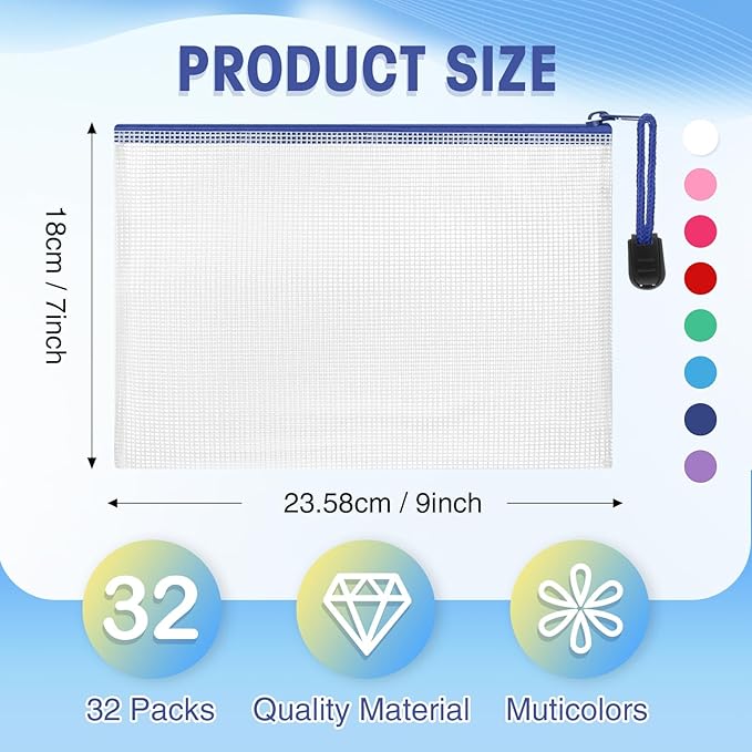 Jetec 32 Pcs Mesh Zipper Bags Toy Storage Bikini Organizer Bag Bolsas Para - Image 2