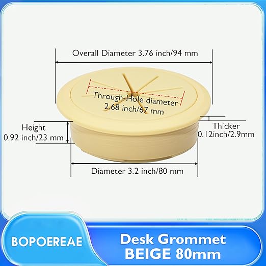 Desk Grommet 3-1/8", Desk Hole Cover - Image 8