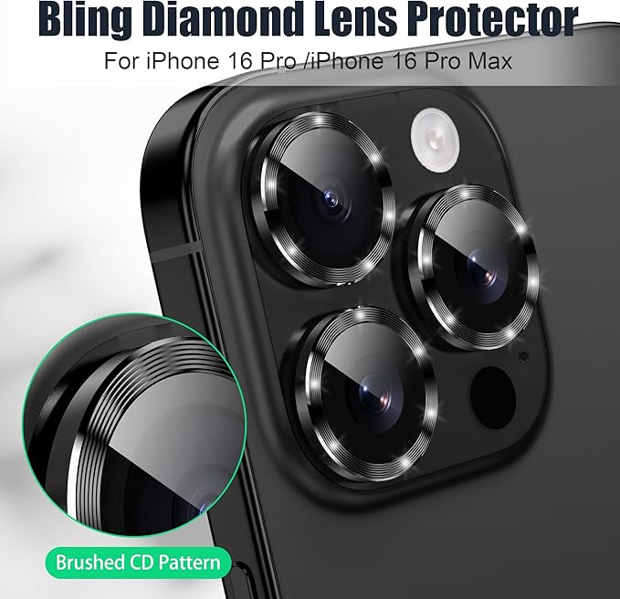 AGVEE 3+3 6 Pack for iPhone 16 Pro 6.3" / 16 Pro Max 6.9" Camera Lens Cover - Image 4