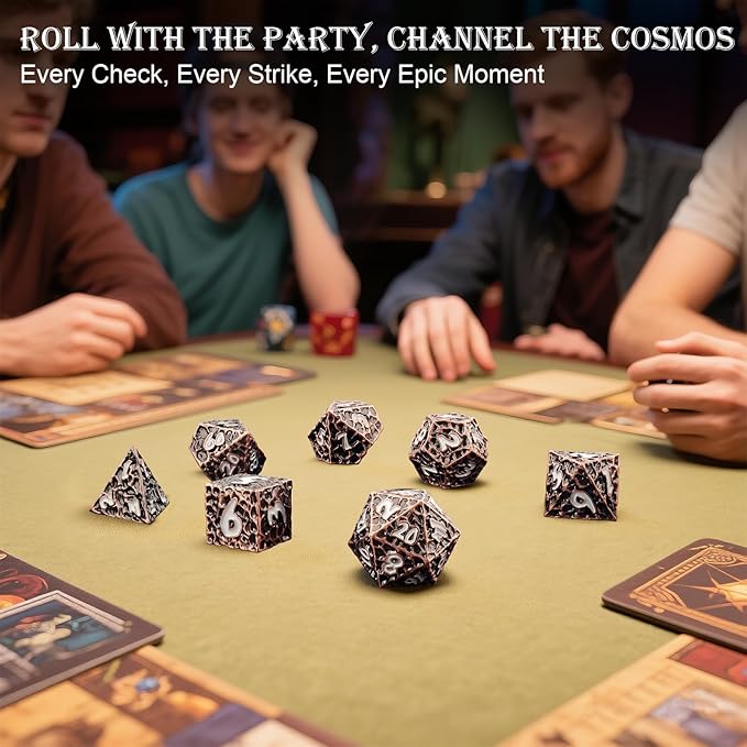 Haxtec Metal DND Dice Set Polyhedral D&D Dice Compatible - Image 6