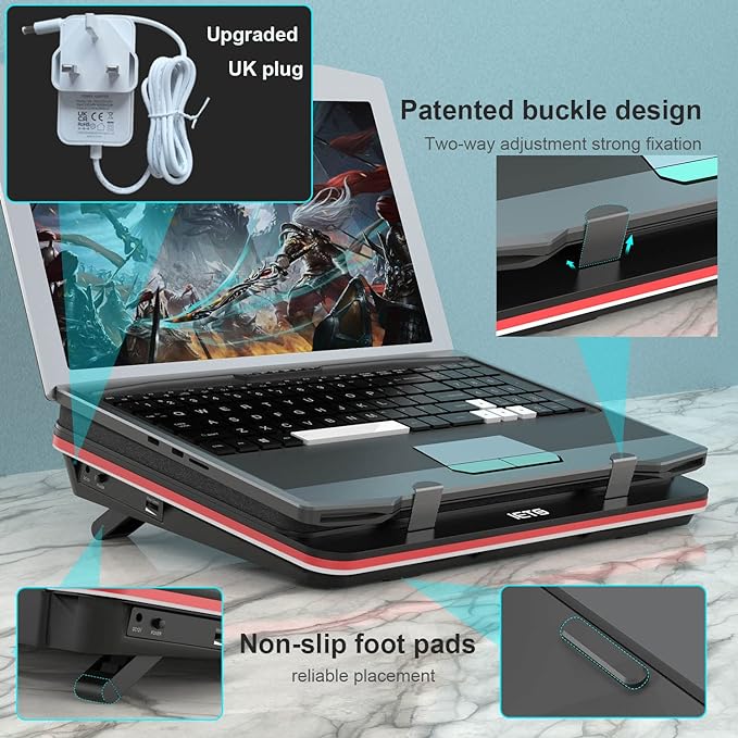 GT500 Powerful Turbo-Fan Laptop Cooling Pad - Image 6