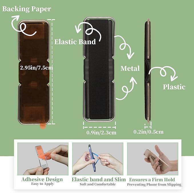 Phone Grip Strap Holder, 4 Pack Adhesive Flat Cellphone Stand Handle Kickstand - Image 3