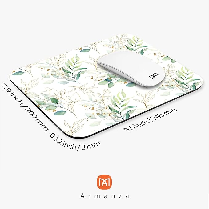 Square Mouse Pad Pretty Leaves, Personalized Premium-Textured Custom Mouse Mat - Image 2
