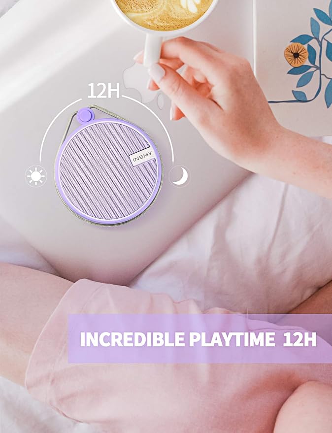 INSMY C12 IPX7 Waterproof Shower Bluetooth Speaker, Portable Small Speaker - Image 3