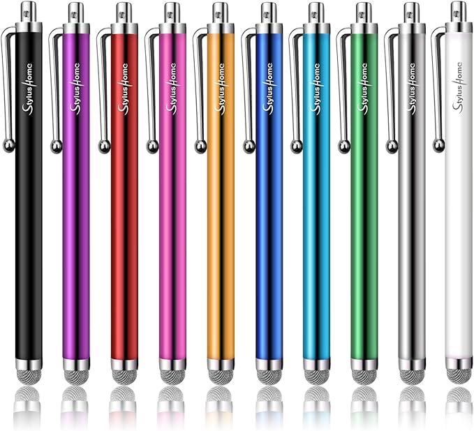 10 Pack Stylus Pens for Touch Screens, Mesh Fiber Tip Stylus Pens for ipad by StylusHome