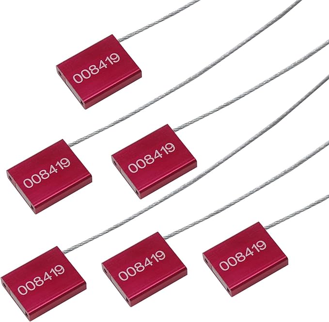 Leadseals 200 Red Steel Cable Seals Metal Security Tag Numbered Truck Trailer - Image 5