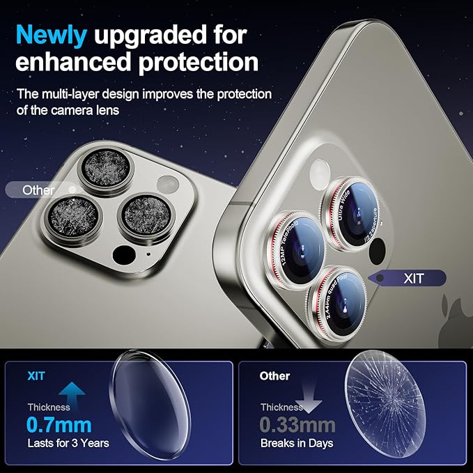 X-it 2 Pack Camera Lens Protector, Shatterproof Anti-Scratch Ultra HD Camera - Image 6