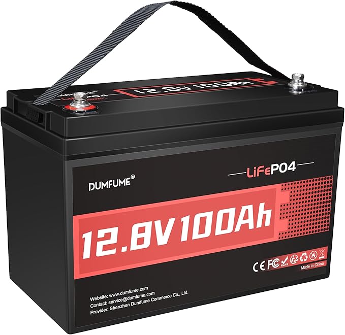 12V 100Ah LiFePO4 Lithium Battery Built-in 100A BMS, Group 31 Rechargeable by Dumfume
