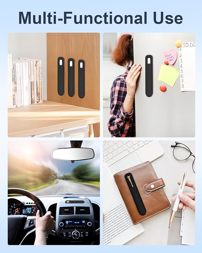 eZAKKA Silicone Pencil Holder For Most Pens, 7.8 inch Self-Adhesive Stick To - Image 4
