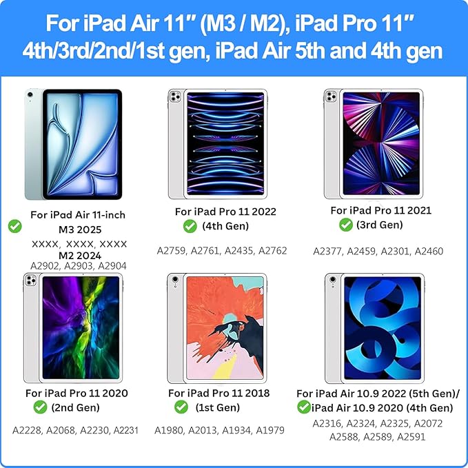 Keyboard Case for iPad Air 11" & iPad Pro 11", Slim Magic Keyboard - Image 3