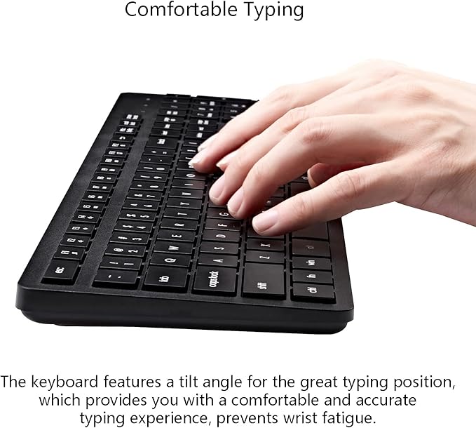Wireless Keyboard and Mouse Combo, 2.4G Silent Cordless Keyboard Mouse Combo - Image 3