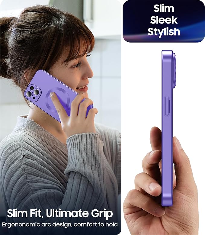 Magnetic for iPhone 15 Case Slim Soft Silicone Bumper Shockproof Metallic Shine - Image 6