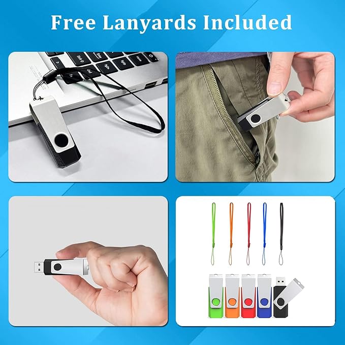 4GB USB Flash Drive 10 Pack, Wooolken USB 2.0 Thumb Drives - Image 5