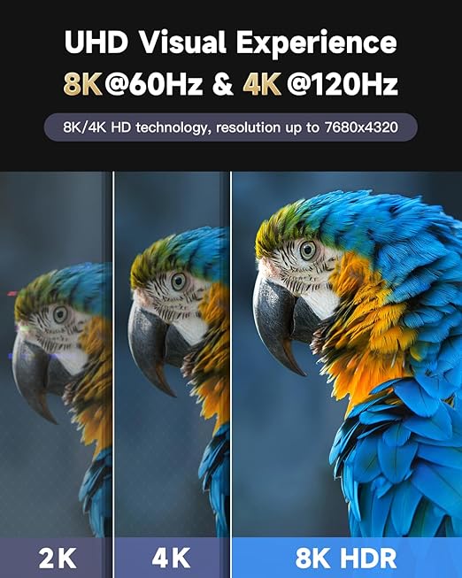 ARISKEEN 8K HDMI Cable 4 FT, 48Gbps High Speed HDMI 2.1 Cable, 8K 60Hz - Image 3