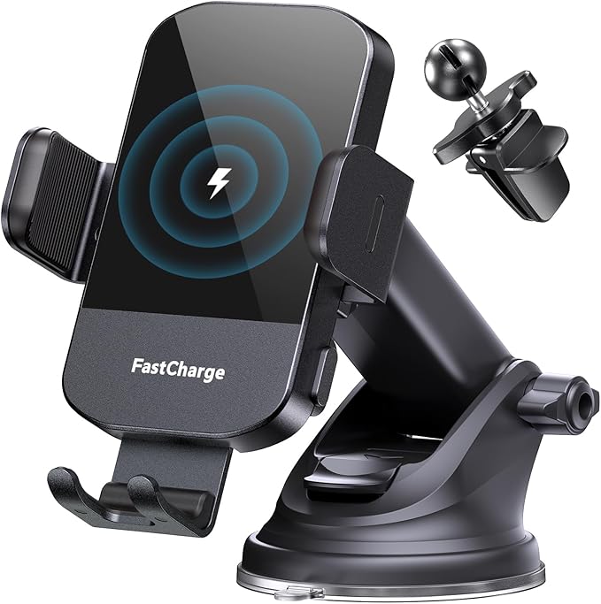 CHGeek Wireless Car Charger, 15W Fast Charging Auto Clamping Car Charger Phone by CHGeek