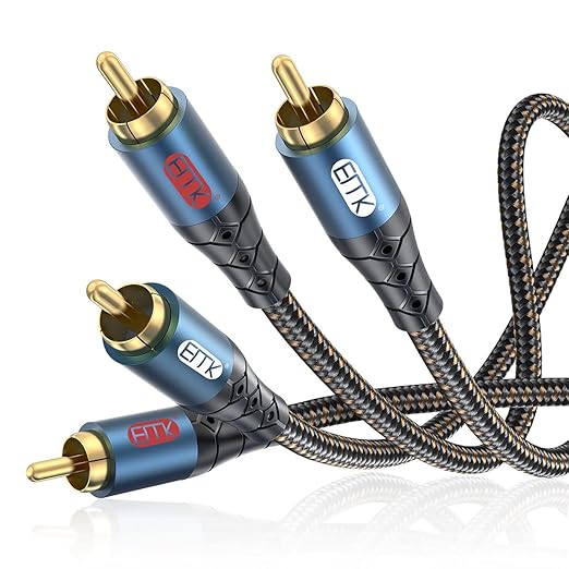 RCA Cable Subwoofer Cable 2RCA Male to 2RCA Male Stereo Audio Cable RCA by EMK