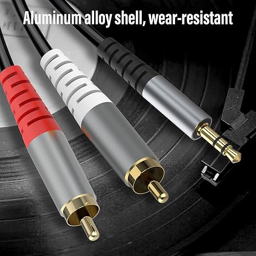 RCA to 3.5mm AUX Cable, 3.5mm 1/8 to RCA 2-Male Headphone Jack Adapter Y - Image 4