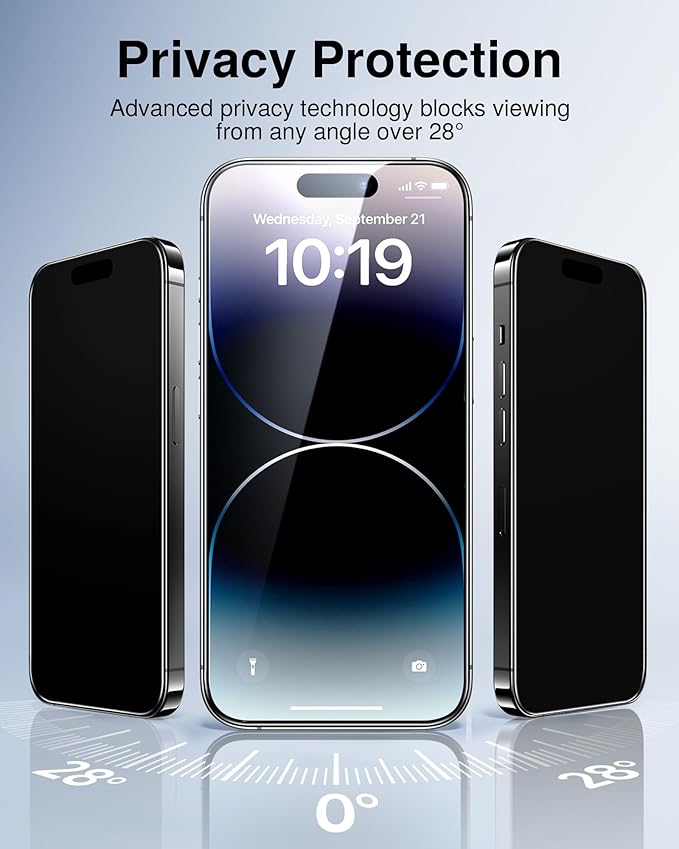 SMARTDEVIL 2 Pack for iPhone 14 Pro Privacy Screen Protector, Military Grade - Image 3