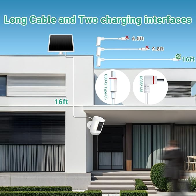 2-Pack Solar Panel Charger for Ring Camera, 8W High-Efficiency - Image 5