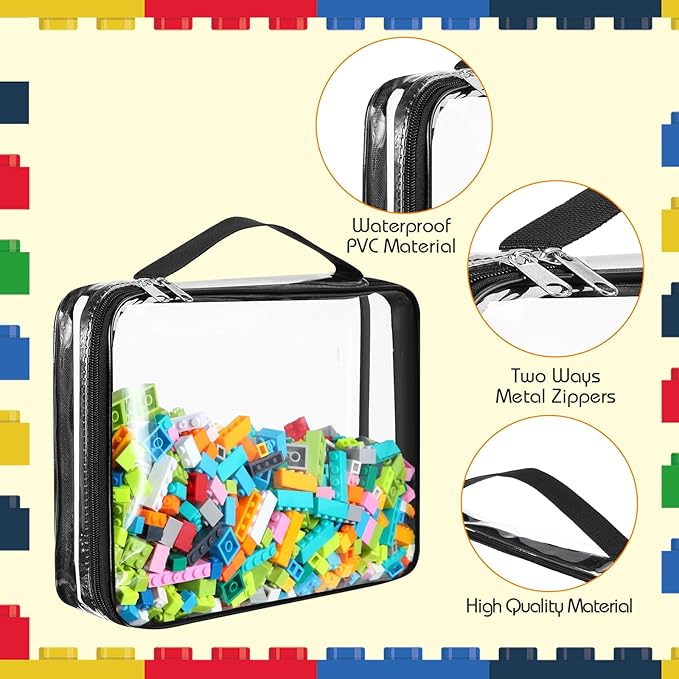 Sanwuta 6 Packs Toy Storage Bags, PVC Organizing Case Bags - Image 3