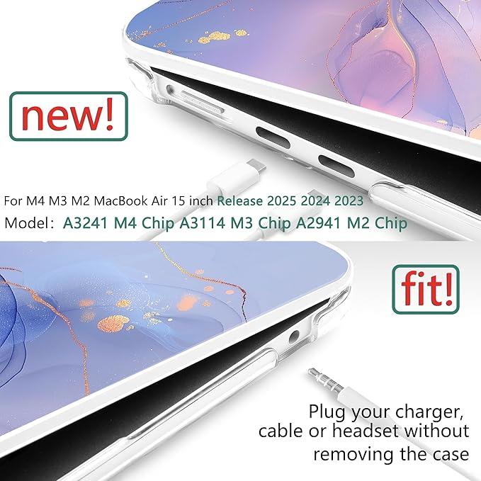 TWOLSKOO Compatible with M4 MacBook Air 15 inch Case 2025-2023 Released Model - Image 3