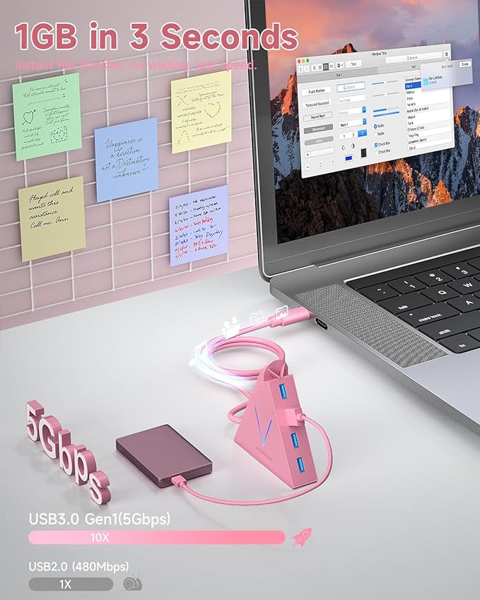 USB C Hub, Type C to 4 USB 3.0 Ports - Image 3