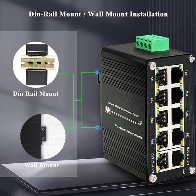 10-Port Gigabit Ethernet Switch, Industrial Design - Image 4