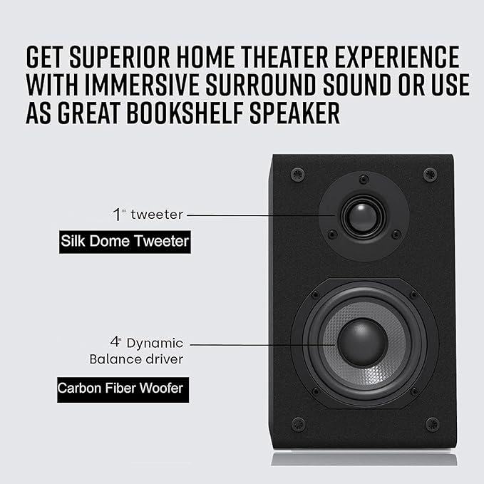 LONPOO Passive Bookshelf Speakers, 75W x 2 Classic Wooden Near Field Monitors - Image 3