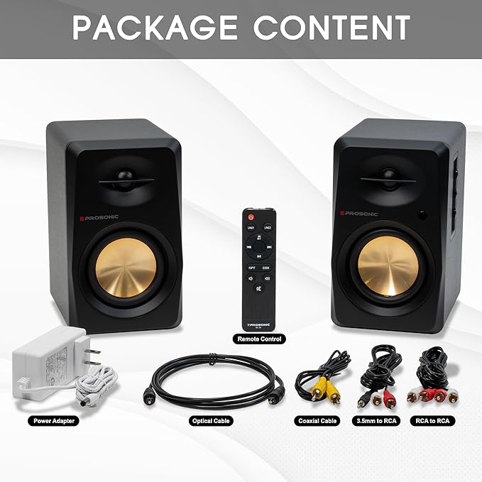 Prosonic BT30 Active Powered Bluetooth Bookshelf Speakers, Studio Monitor - Image 8