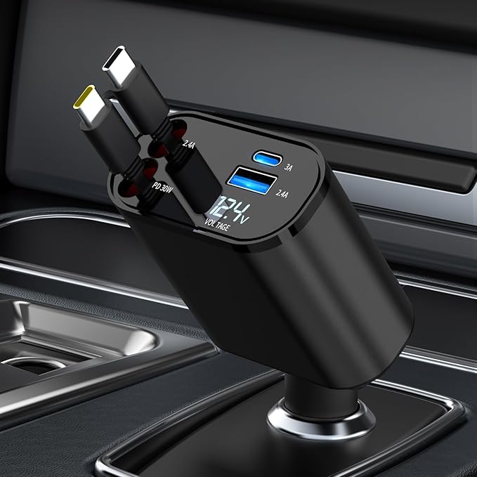 Retractable Car Charger Compatible by COCIVIVRE