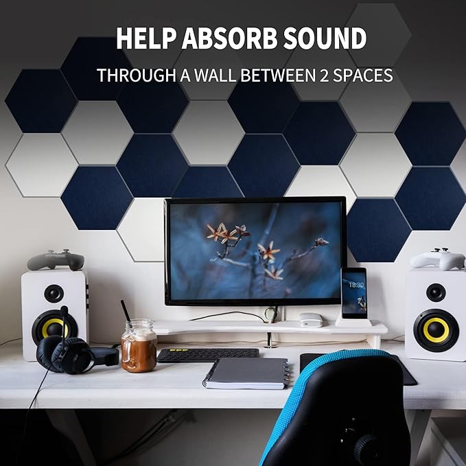 Mollywell Hexagon Acoustic Panels, High Density, Soundproofing, Decorative - Image 5