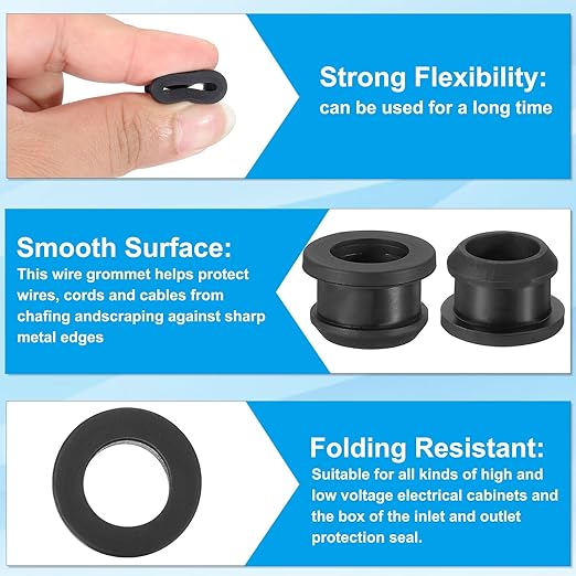 PATIKIL 13mm / 1/2 Inch Drill Hole, 3/8 Inch ID Rubber Grommets - Image 3
