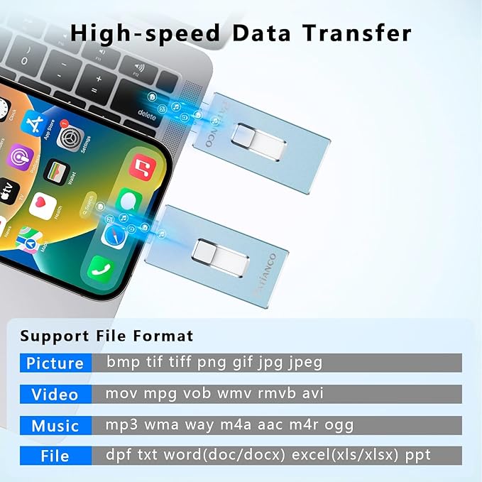USB Flash Drive 256GB, Apple MFi Certified Photo Stick - Image 4