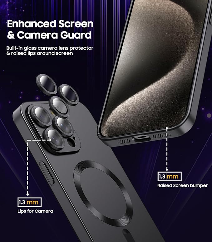 Magnetic for iPhone 15 Pro Max Case Slim Soft Silicone Bumper Shockproof - Image 3