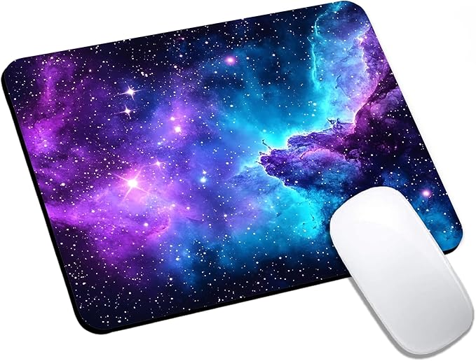 Mouse Pad, Cute Purple Nebula Galaxy Mouse Pads by HUOCAIREN