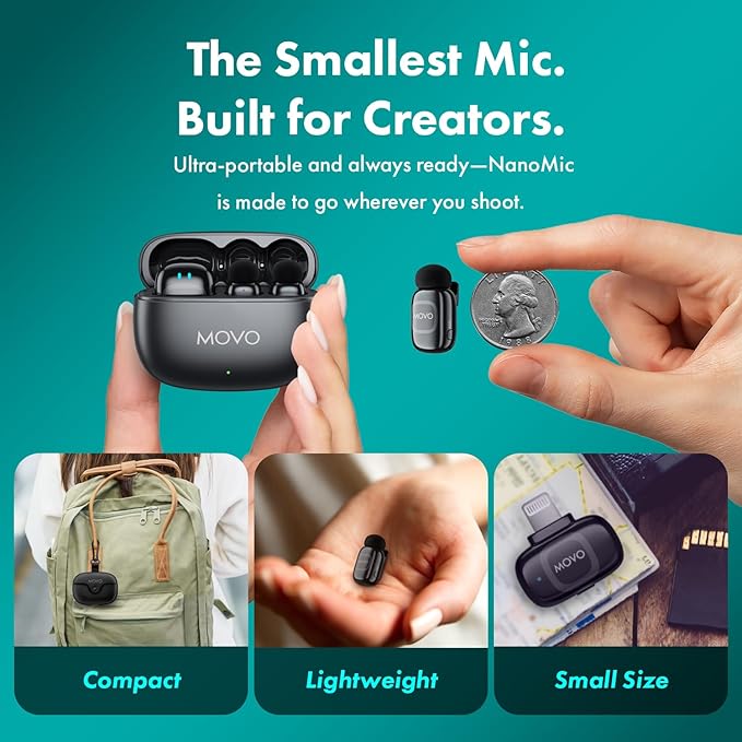 Movo NanoMic Dual Lightning Wireless Microphone - Image 7