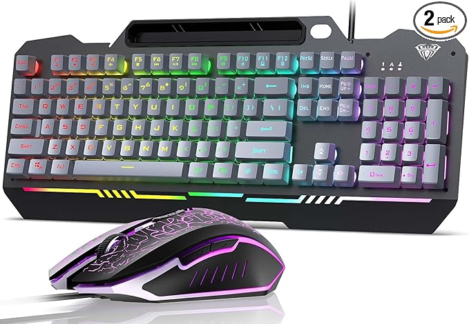 AULA T102 104 Keys Gaming Keyboard and Mouse Combo by AULA