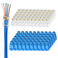 UTP RJ45 Connectors, Cat6 RJ45 Pass Through Plugs 50-Pack, Cat6 RJ45 Plugs by Brileine