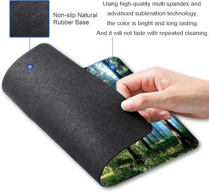 Forest Mouse Pad, Natural Scenery Mouse Pad Custom Design, Square Waterproof - Image 2