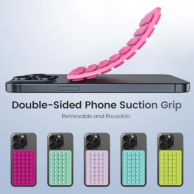 2PACK Silicone Double Sided Suction Phone Case Mount, Detachable Hands Free & - Image 6
