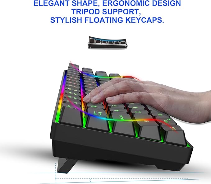 Snpurdiri 60% Wireless Gaming Keyboard and Mouse Combo, LED Backlit - Image 4