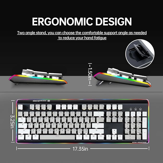 Wired Full Size Mechanical Keyboard, Aluminum Housing Built - Image 3
