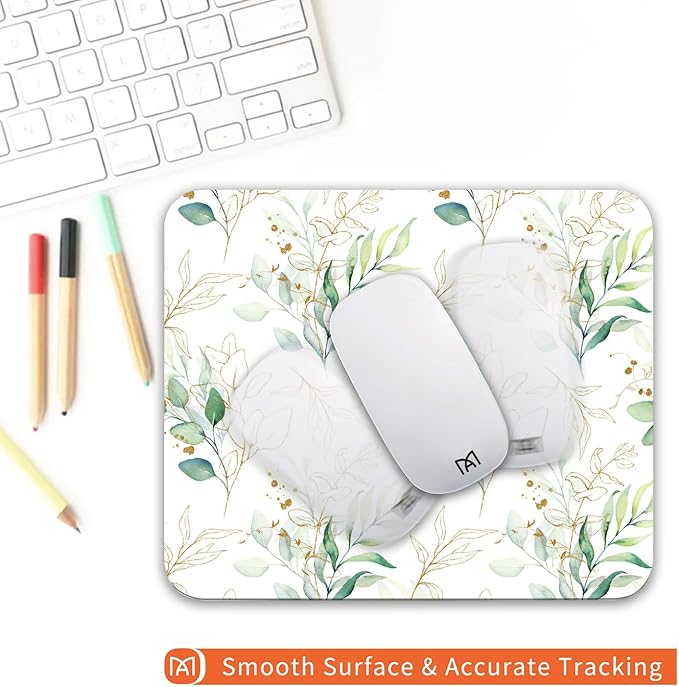 Square Mouse Pad Pretty Leaves, Personalized Premium-Textured Custom Mouse Mat - Image 4
