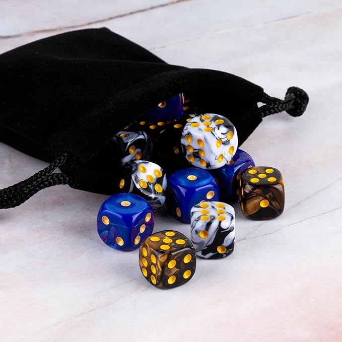 48 PCS 12mm 6 Sided Dice Set Marble D6 Dice Round Corner Board Game Dice - Image 6