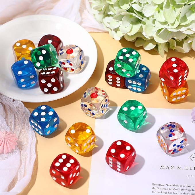 18 Pcs Casino Theme Party Dice Large Opaque Jumbo Acrylic D6 Dice - Image 7