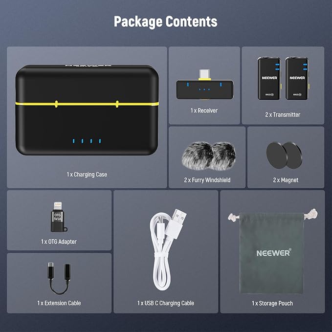 NEEWER KM15 Wireless Lavalier Microphone System Compatible - Image 9