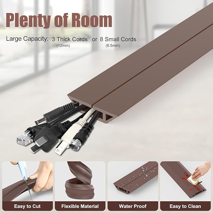 Eapele 4 ft Floor Cord Cover Heavy Duty Cable Protector, Cord Covers - Image 3
