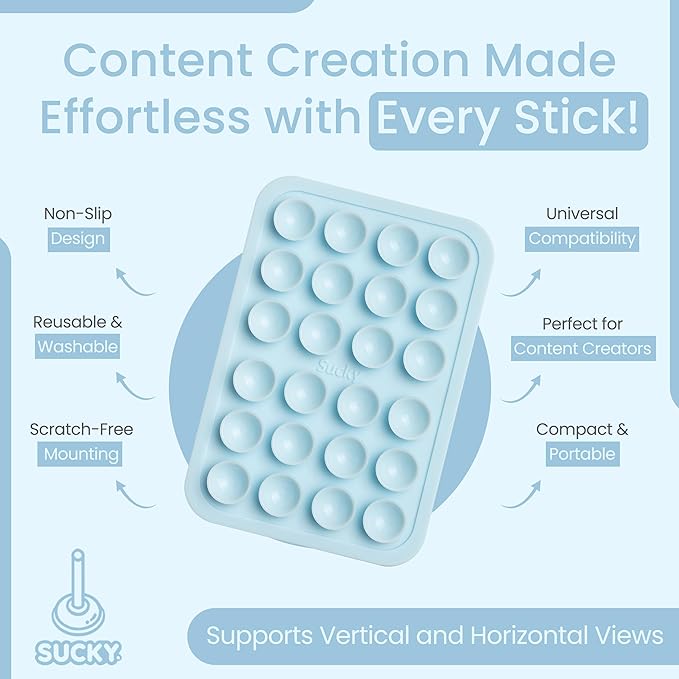 SUCKY Silicone Suction Phone Case Adhesive Octo Cup Buddy Mount - Image 4